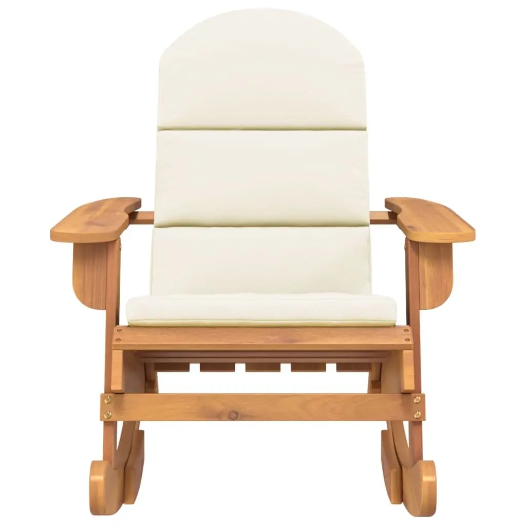 Adirondack Rocking Chair Solid Acacia Wood Brown Outdoor Garden Patio Lounge Seat