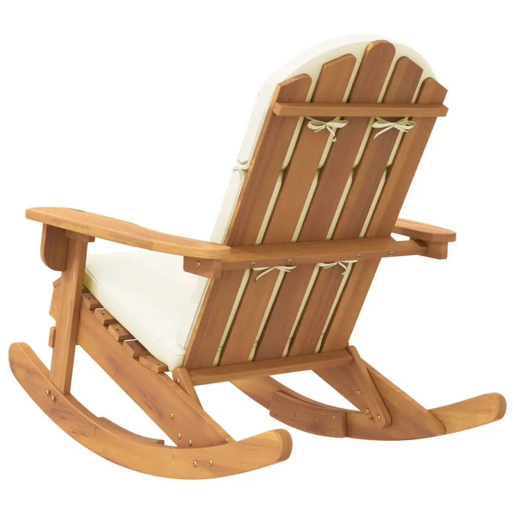 Adirondack Rocking Chair Solid Acacia Wood Brown Outdoor Garden Patio Lounge Seat