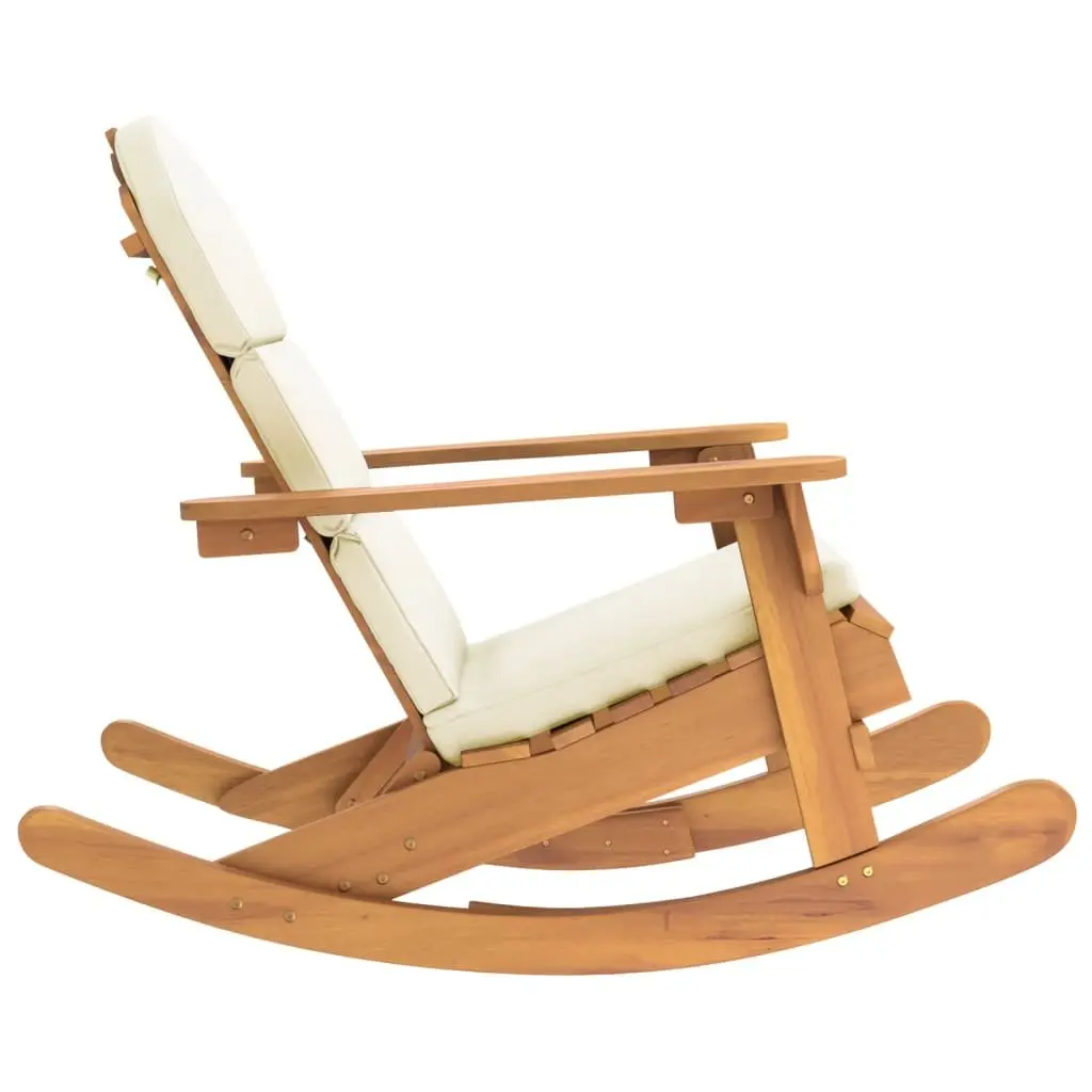 Adirondack Rocking Chair Solid Acacia Wood Brown Outdoor Garden Patio Lounge Seat