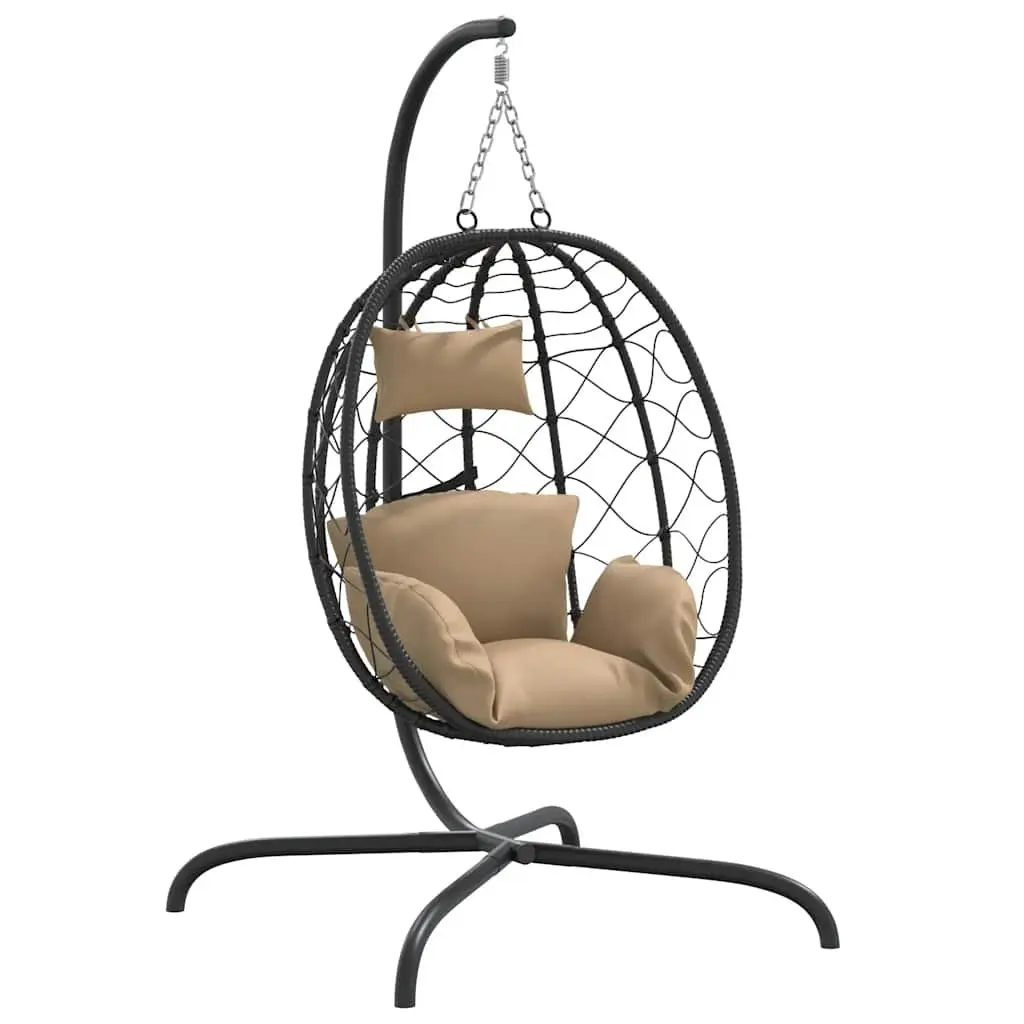 Hanging Egg Chair Outdoor Rattan Taupe