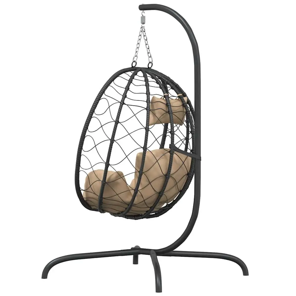 Hanging Egg Chair Outdoor Rattan Taupe