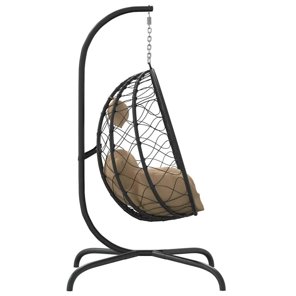 Hanging Egg Chair Outdoor Rattan Taupe