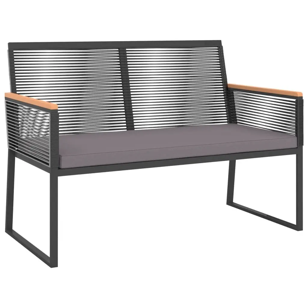 4 Piece Outdoor Furniture Set Garden Lounge Black Padded Cushions Steel Frame