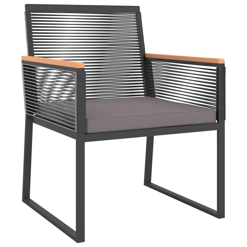 4 Piece Outdoor Furniture Set Garden Lounge Black Padded Cushions Steel Frame