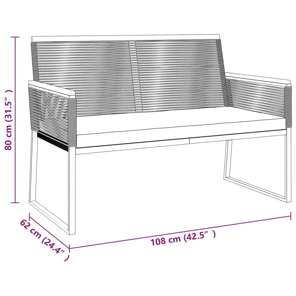 4 Piece Outdoor Furniture Set Garden Lounge Black Padded Cushions Steel Frame