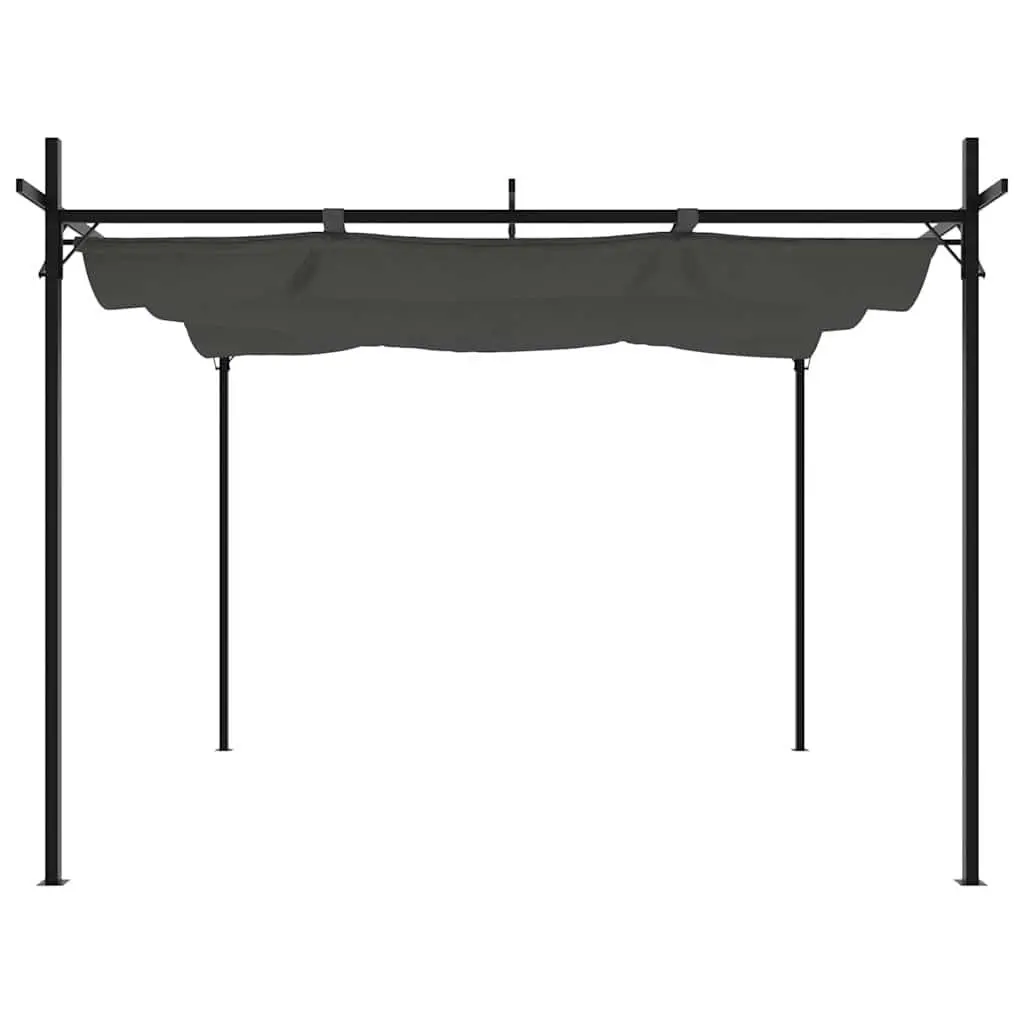 Retractable Roof Pergola Outdoor Shade Anthracite Garden Structure 295x292x230cm