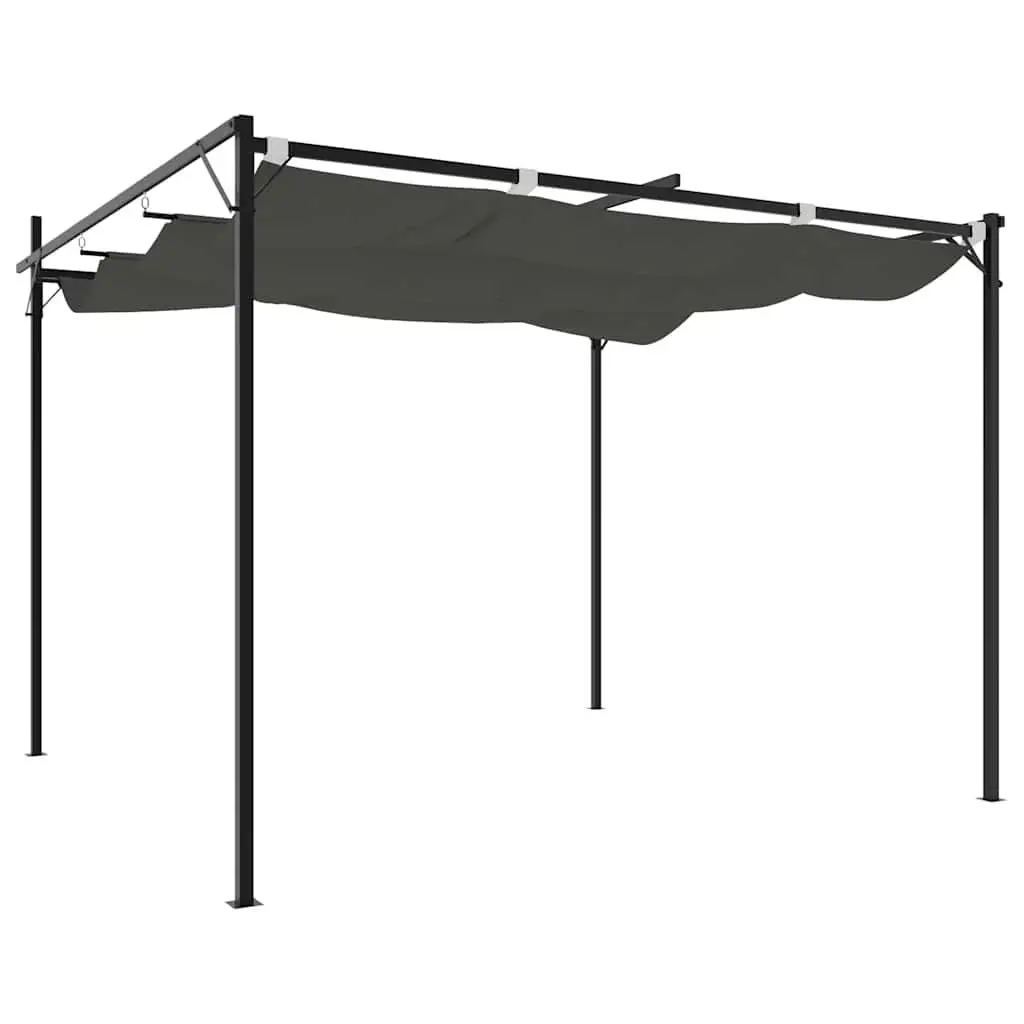 Retractable Roof Pergola Outdoor Shade Anthracite Garden Structure 295x292x230cm