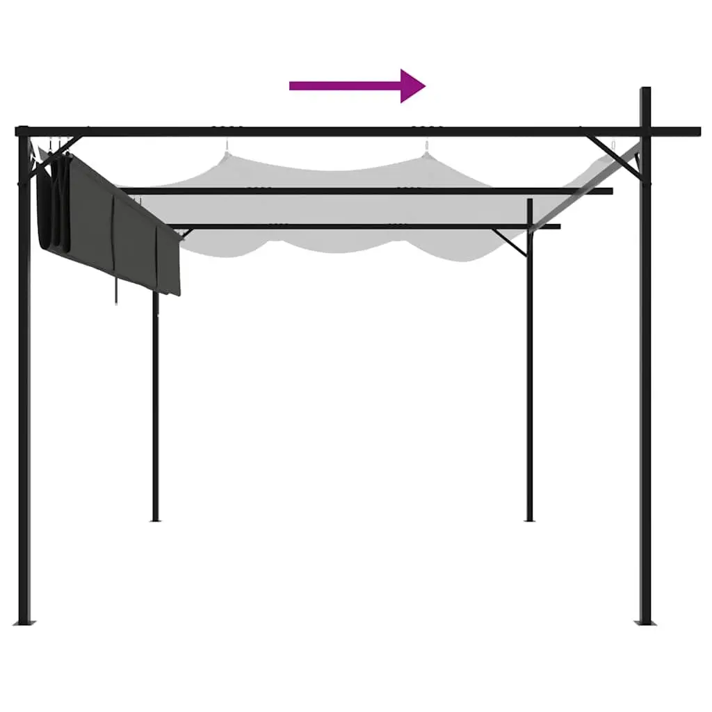 Retractable Roof Pergola Outdoor Shade Anthracite Garden Structure 295x292x230cm