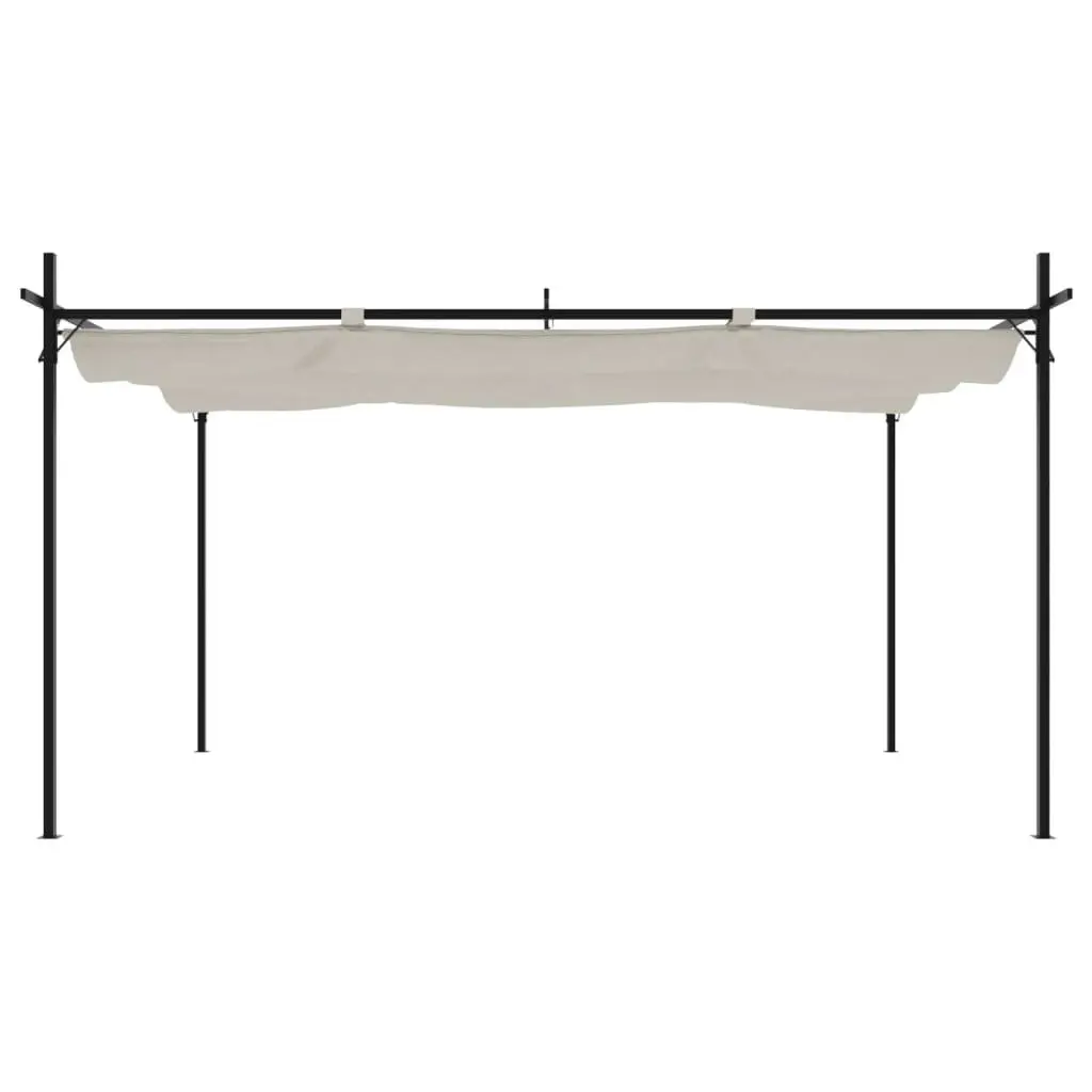 Pergola Outdoor Garden Shelter Retractable Roof Cream 395L x 292W x 230H cm