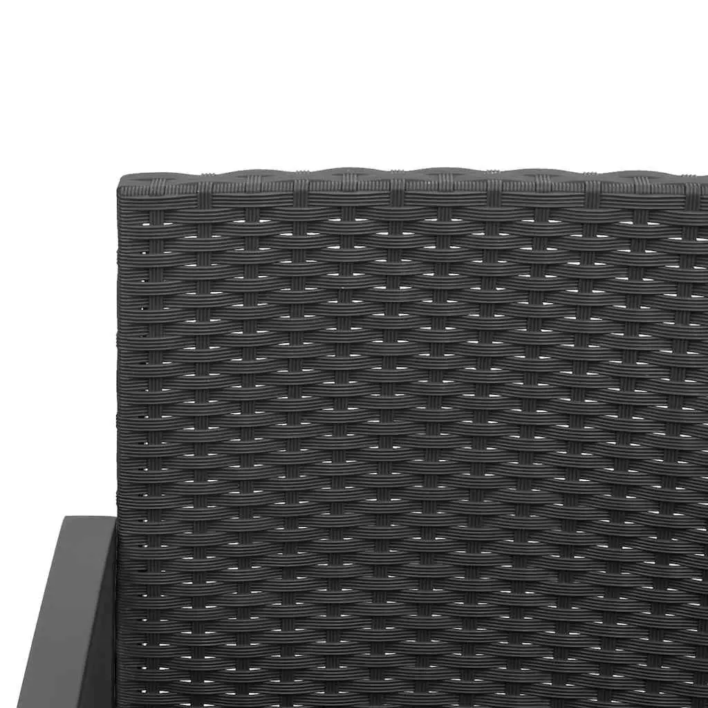 2-Seater Garden Bench Steel Frame Polypropylene Cushions Black
