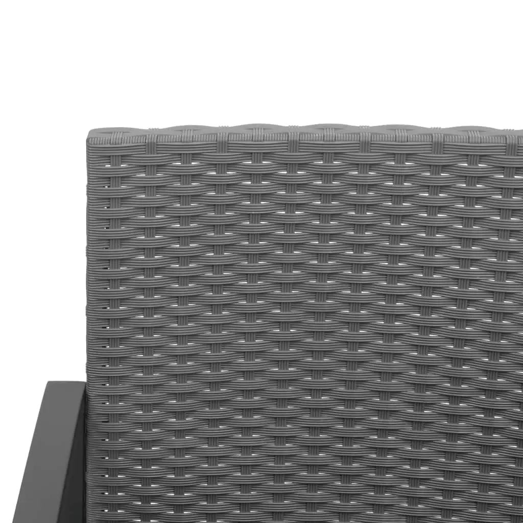 3-Seater Garden Bench Powder-coated Steel Grey with Cushions Outdoor Patio Furniture