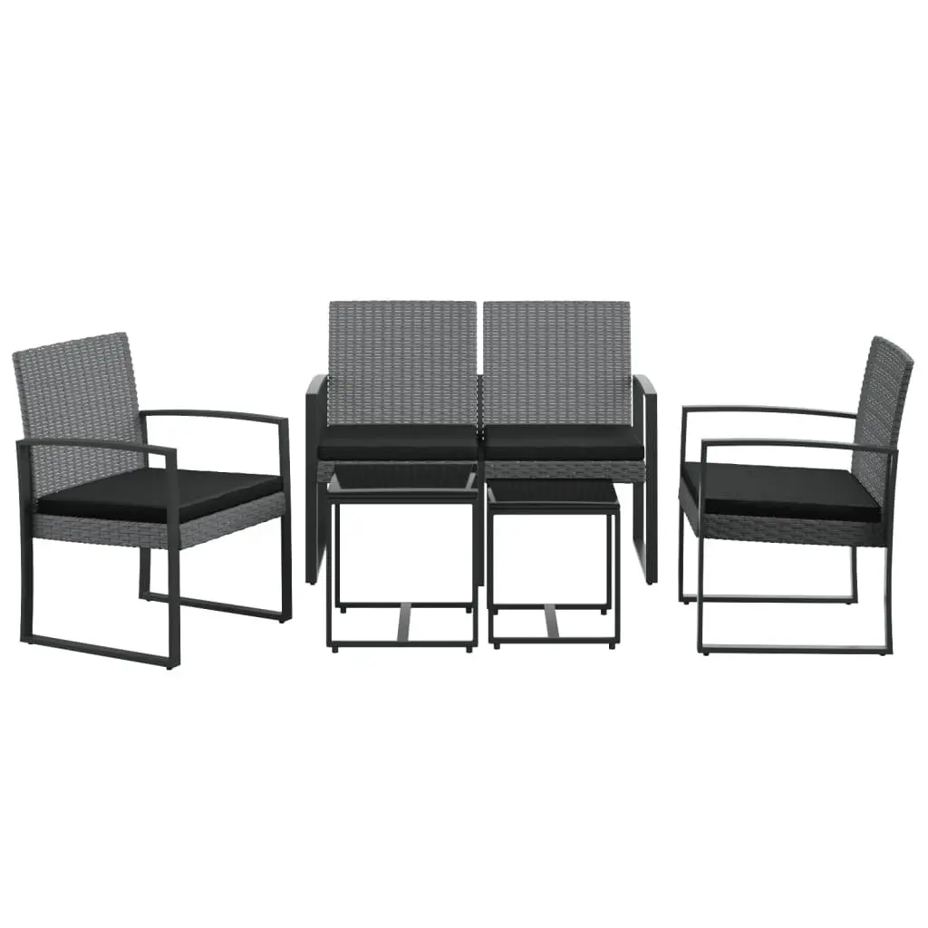 Outdoor Dining Set Grey Rattan 5 Piece Patio Furniture Cushions Steel Frame