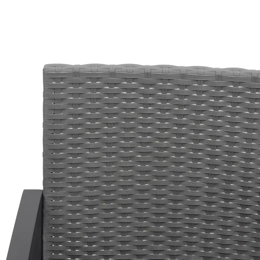 Outdoor Dining Set Grey Rattan 5 Piece Patio Furniture Cushions Steel Frame