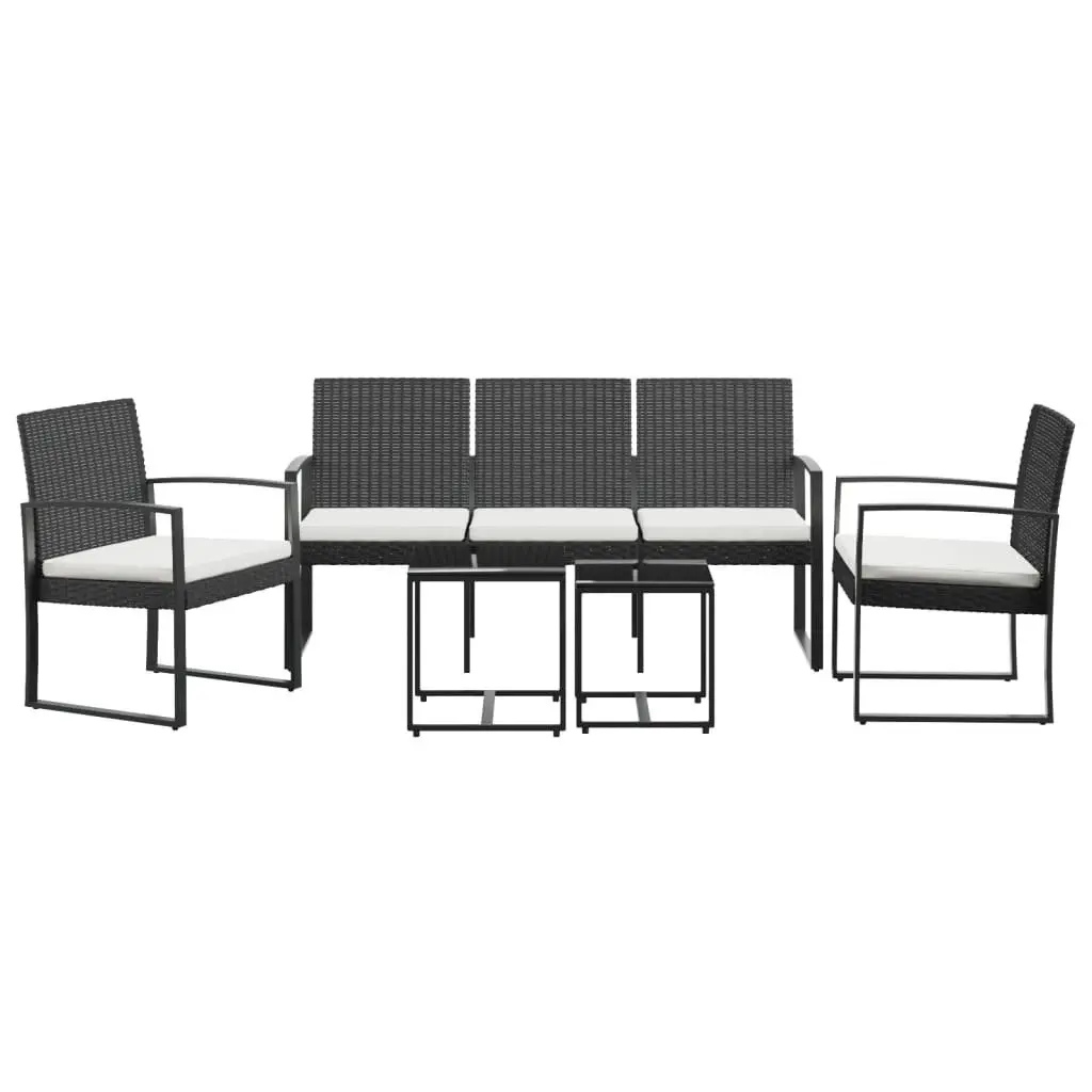 Garden Dining Set Steel 5 Piece Outdoor Furniture Patio Table Black Cushioned Chairs