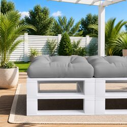 Practical Grey Pallet Cushion for Garden and Living Room