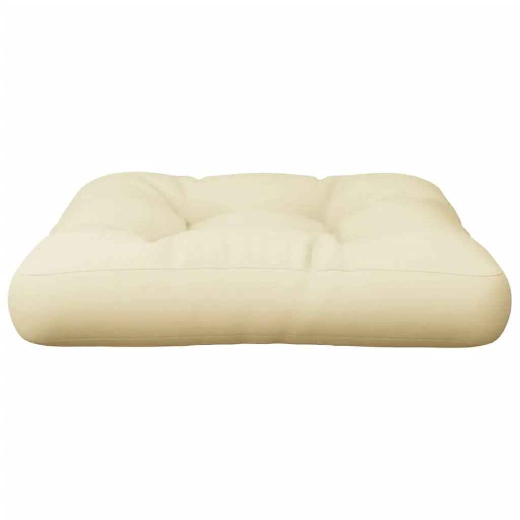 Pallet Cushion Polyester Fabric 50x50x12 cm Cream Outdoor Indoor Sofa Seating Pad