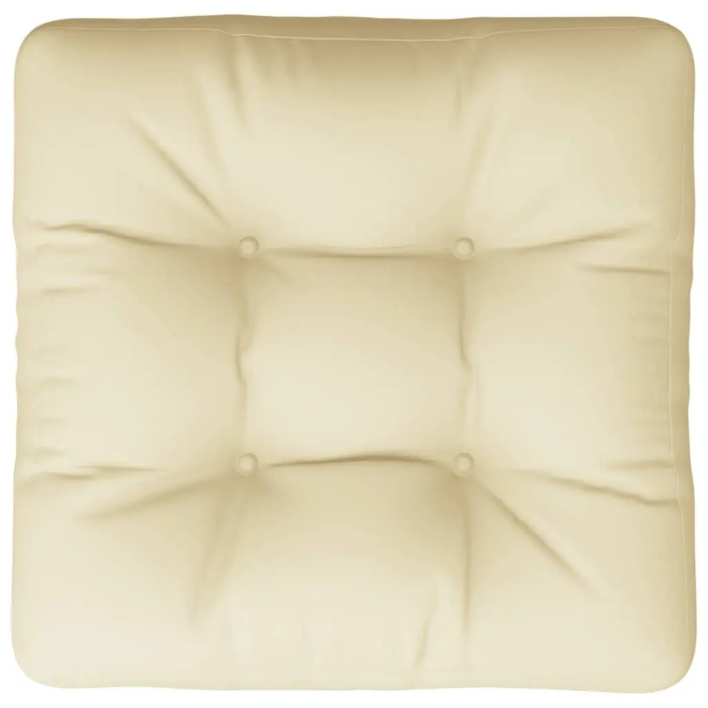 Pallet Cushion Polyester Fabric 50x50x12 cm Cream Outdoor Indoor Sofa Seating Pad