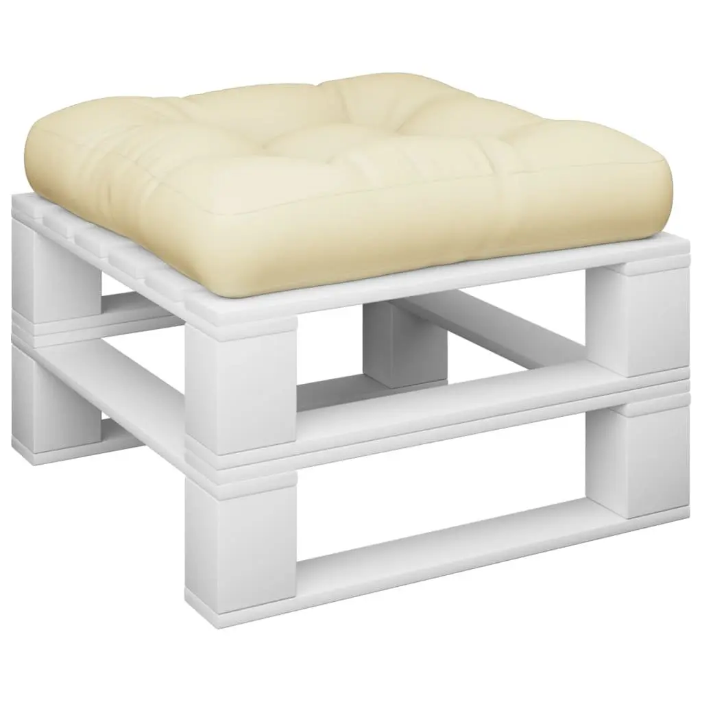 Pallet Cushion Polyester Fabric 50x50x12 cm Cream Outdoor Indoor Sofa Seating Pad