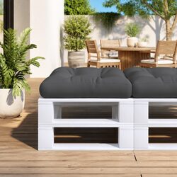 Versatile Black Pallet Cushion for Home and Garden 50x50x12 cm