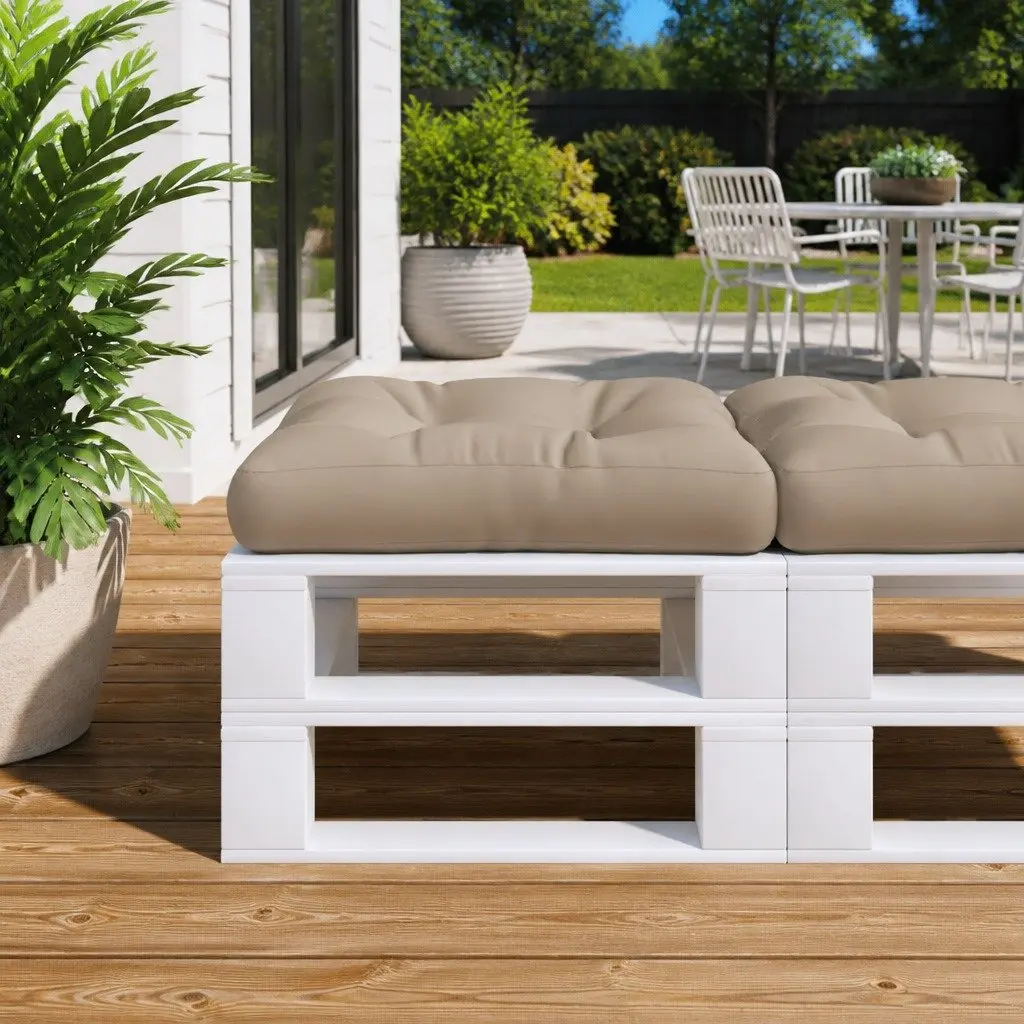 Pallet Cushion Polyester 50x50x12 cm Taupe Outdoor Garden Sofa Seat Pad