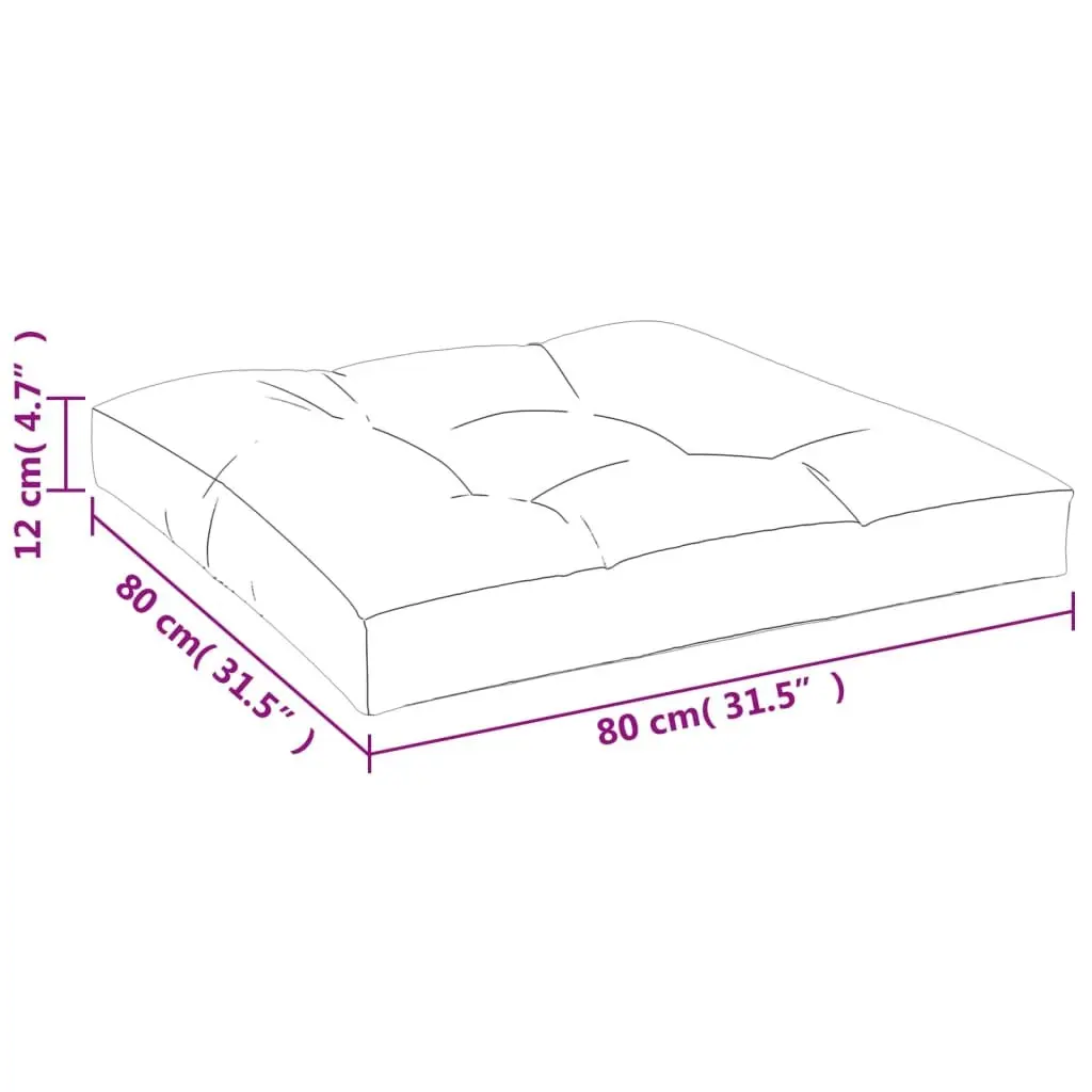 Pallet Cushion Outdoor Garden Sofa Seat Pad Grey 80x80x12cm Soft Filling Durable Polyester