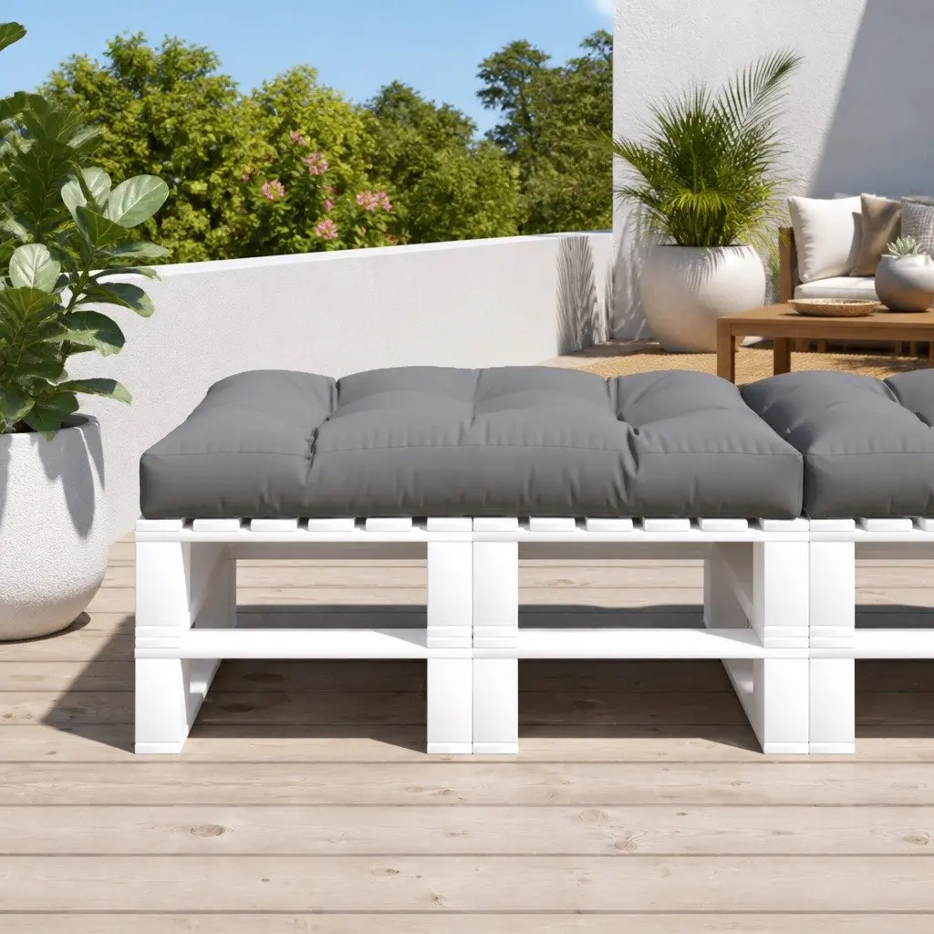 Pallet Cushion Polyester 120x80x12 cm Grey Outdoor Garden Sofa Seat Pad