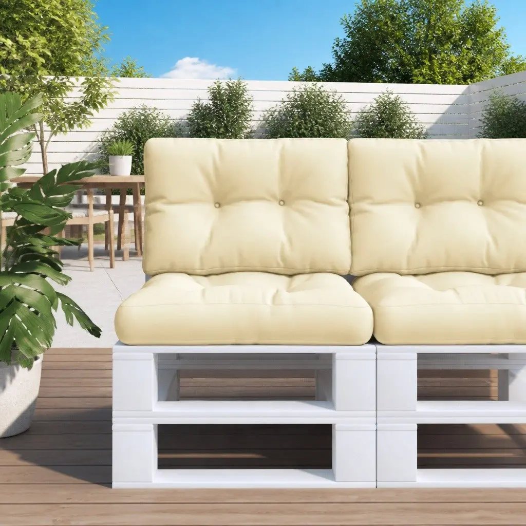 Pallet Cushion Polyester 50x40x12 cm Cream Outdoor Garden Sofa Chair Seat Pad