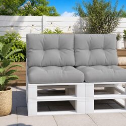 Pallet Cushion Grey 60x40x12 cm Outdoor Garden Sofa Seat Pad Polyester Fabric