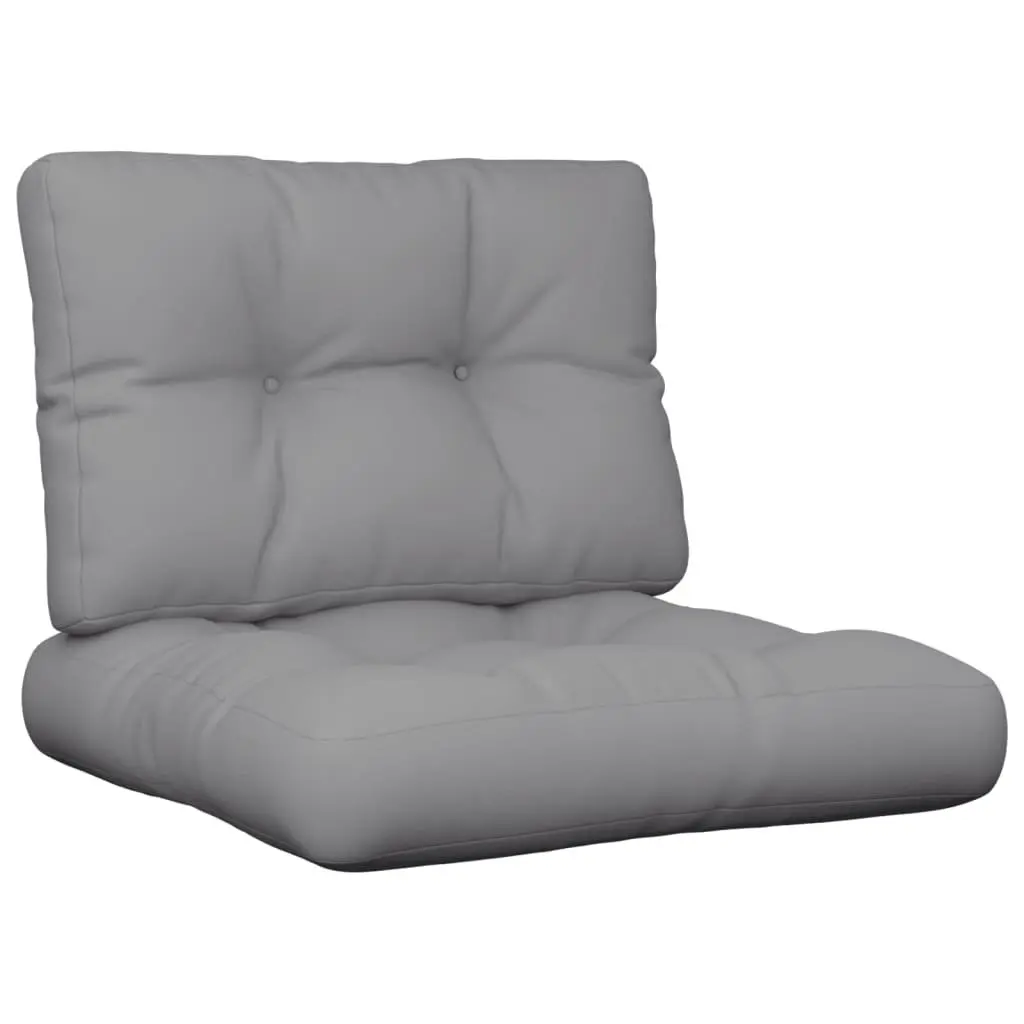 Cushions 2 Piece Grey Soft Polyester Outdoor Indoor Seat Pad Filling
