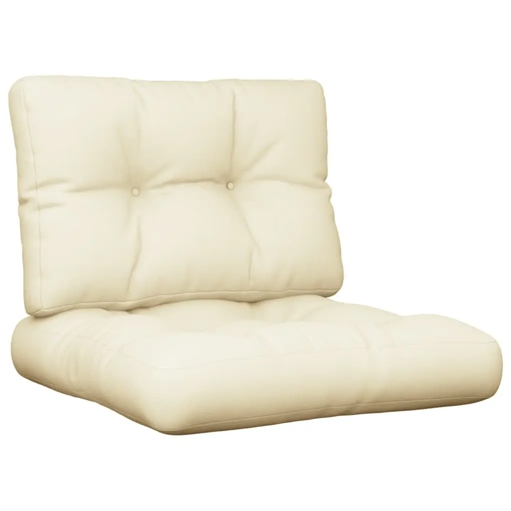 Pallet Cushions Polyester Filling Cream 2 pcs Outdoor Garden Sofa Seat Pad
