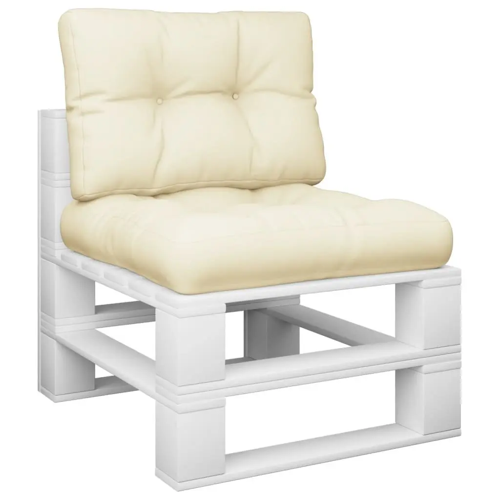 Pallet Cushions Polyester Filling Cream 2 pcs Outdoor Garden Sofa Seat Pad