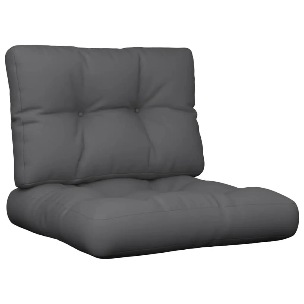 Pallet Cushions Polyester Fabric 2 Pieces Anthracite Outdoor Garden Sofa Seat Pads