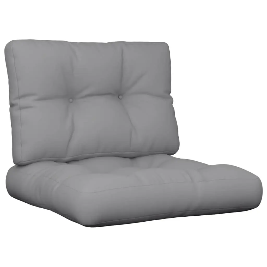 Pallet Cushions Polyester Fabric 2 pcs Grey Outdoor Garden Sofa Seat Pad