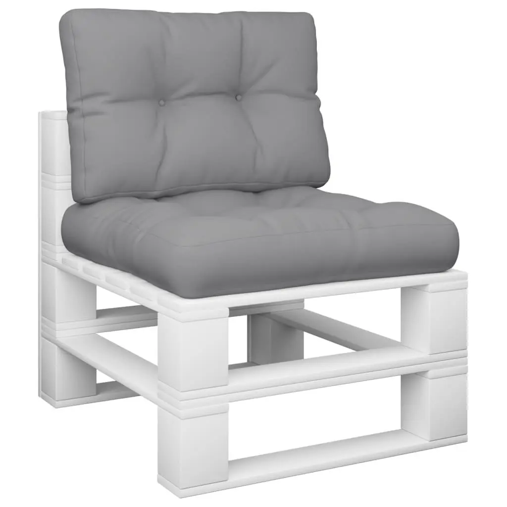 Pallet Cushions Polyester Fabric 2 pcs Grey Outdoor Garden Sofa Seat Pad