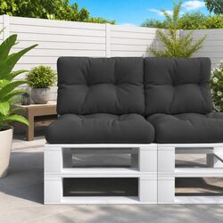 Versatile Black Pallet Cushions for Home and Garden - 2 pcs