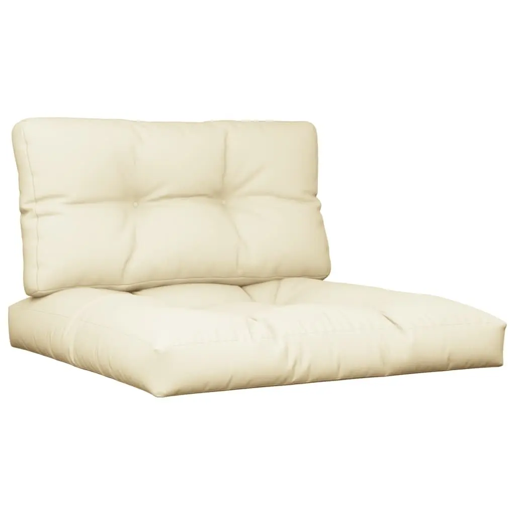 Outdoor Sofa Seat Pad Cushions Cream 2 Piece Durable Polyester Water Resistant
