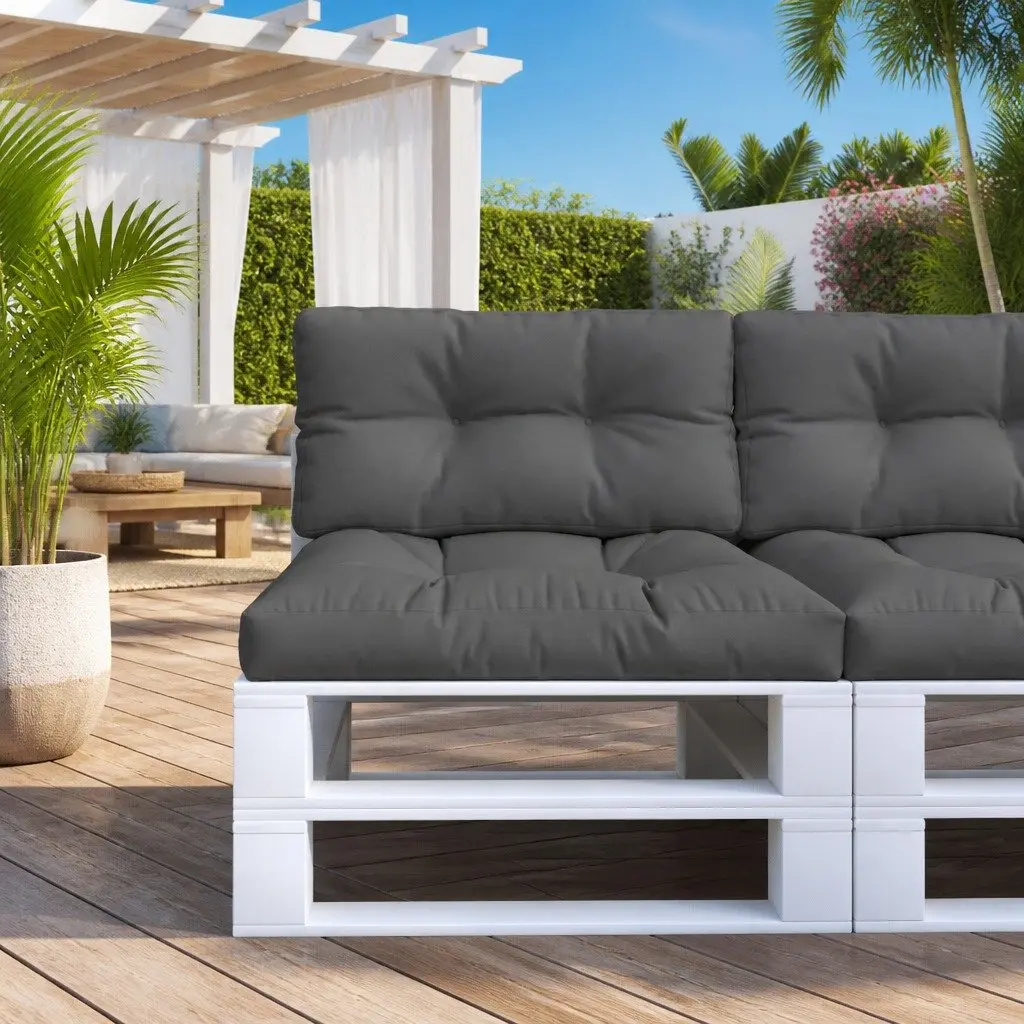 Outdoor Sofa Seat Pad Cushions 2 Piece Anthracite Polyester Fabric Durable Water-Resistant Soft Filling for Garden and Patio Use