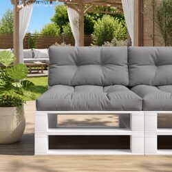 Pallet Cushions 2 pcs Grey Outdoor Garden Sofa Seat Pad Furniture Cushion Set