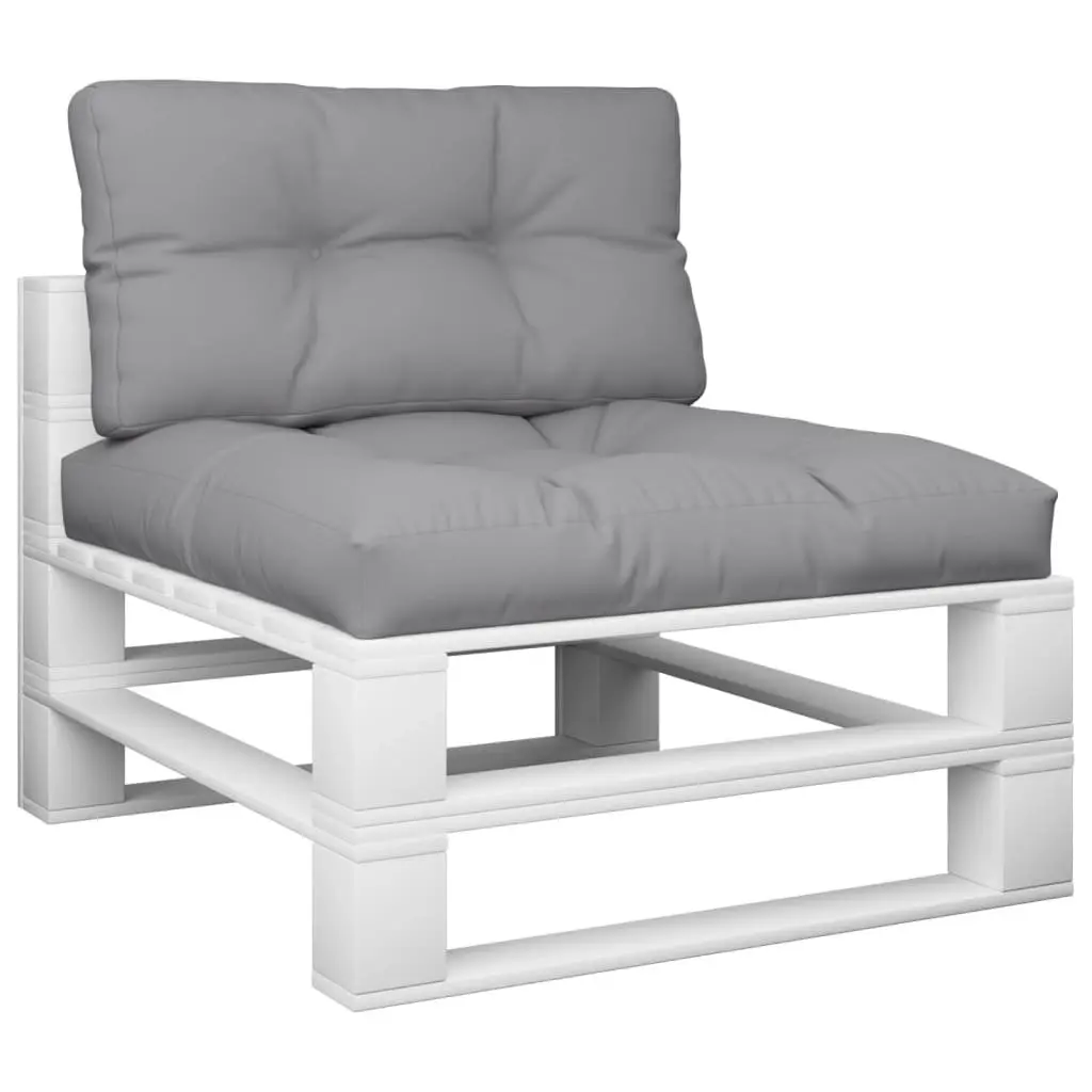 Cushions Set 2 Pieces Grey Polyester Outdoor Indoor Sofa Seat Pad Garden Furniture