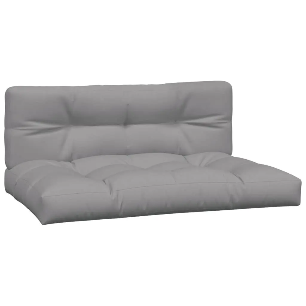 Pallet Cushions Grey Polyester Fabric Soft Filling 2 Pieces Outdoor Indoor Seating Pads