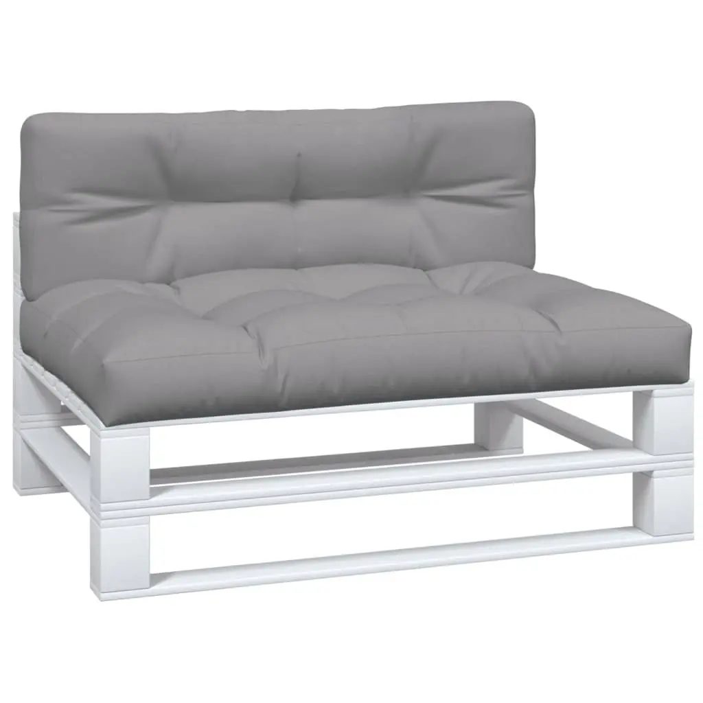 Pallet Cushions Grey Polyester Fabric Soft Filling 2 Pieces Outdoor Indoor Seating Pads