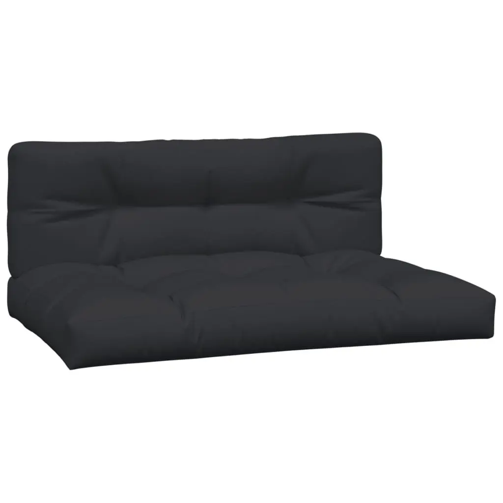 Outdoor Sofa Seat Pad Cushions Set 2 Pieces Black Durable Polyester Soft Filling