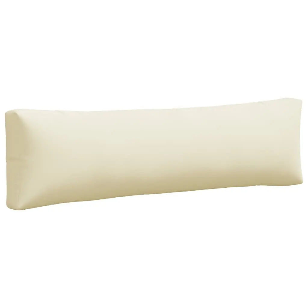 Outdoor Seat Pad Cushions 2 Pieces Cream Polyester Fabric Hollow Fibre Filling