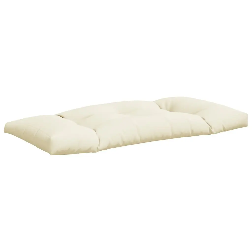 Outdoor Seat Pad Cushions 2 Pieces Cream Polyester Fabric Hollow Fibre Filling