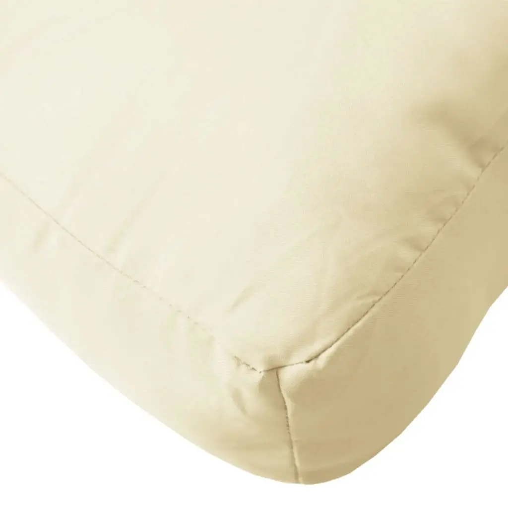 Outdoor Seat Pad Cushions 2 Pieces Cream Polyester Fabric Hollow Fibre Filling