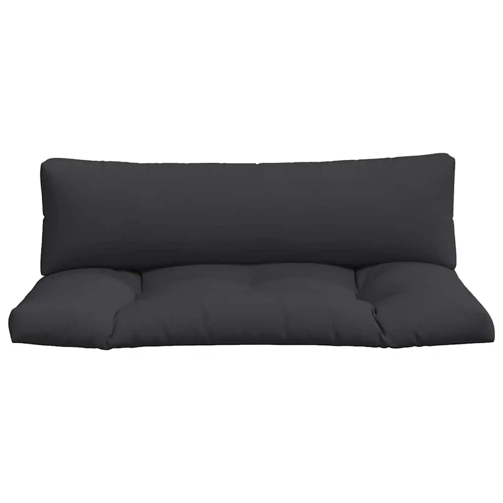Pallet Cushions Black 2 Piece Indoor Outdoor Sofa Seat Pad Polyester Hollow Fibre Comfort Filling