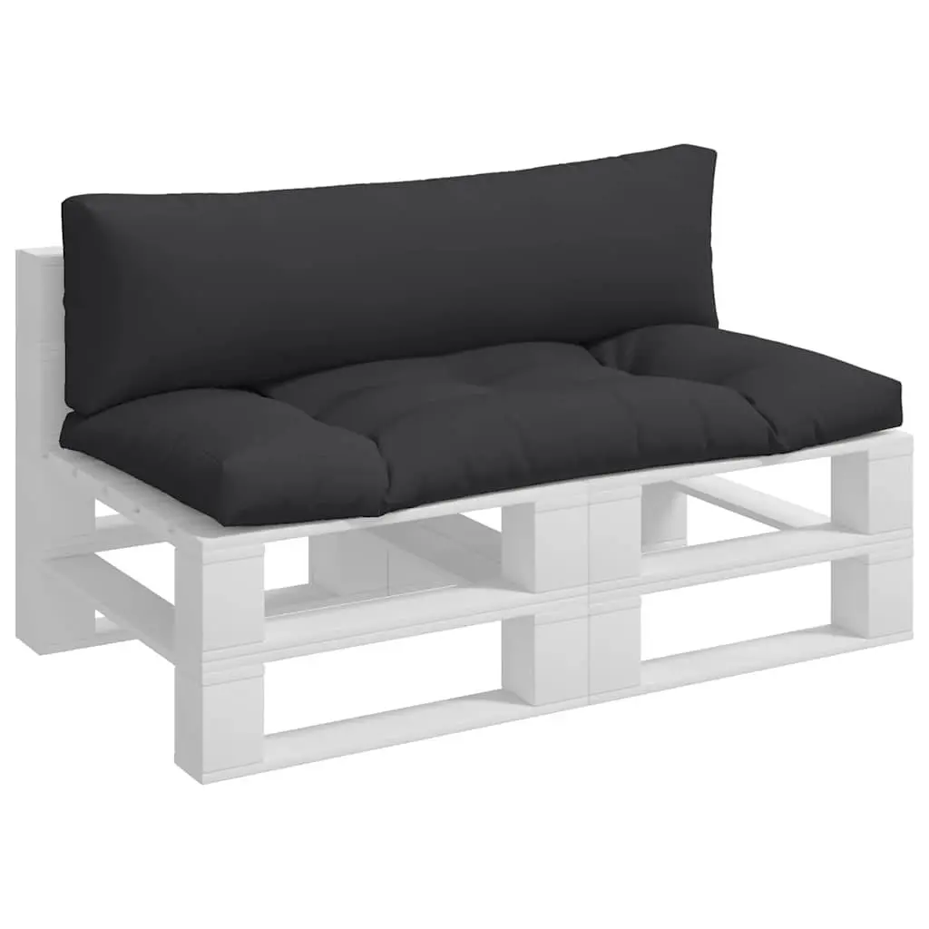 Pallet Cushions Black 2 Piece Indoor Outdoor Sofa Seat Pad Polyester Hollow Fibre Comfort Filling