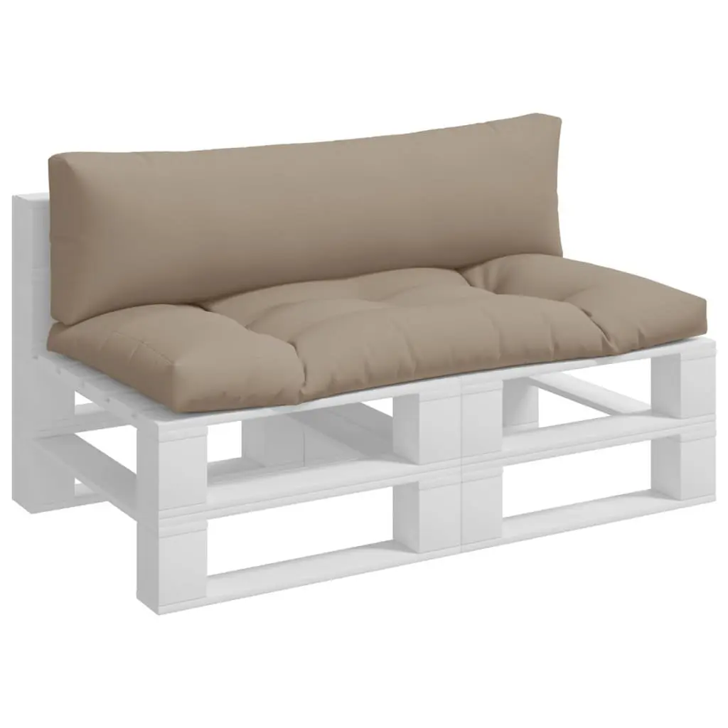 Pallet Cushions Polyester Fabric 2 pcs Taupe Outdoor Garden Furniture Seat Pad Soft Filling