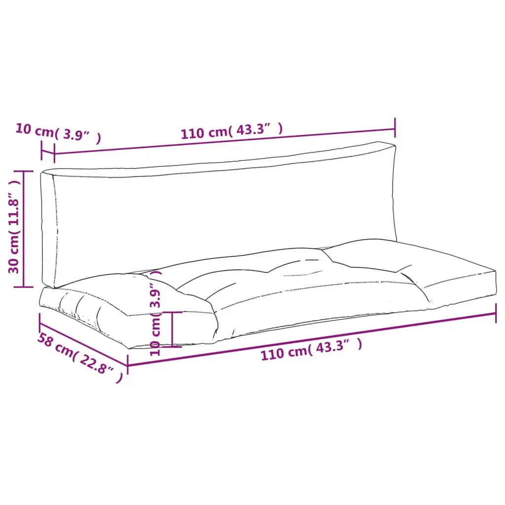 Pallet Cushions Polyester Fabric 2 pcs Taupe Outdoor Garden Furniture Seat Pad Soft Filling