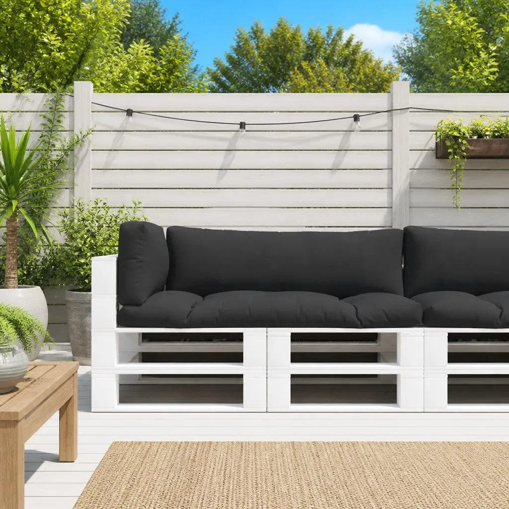 Pallet Cushions Polyester 3 Piece Black Outdoor Garden Furniture Seat Pad